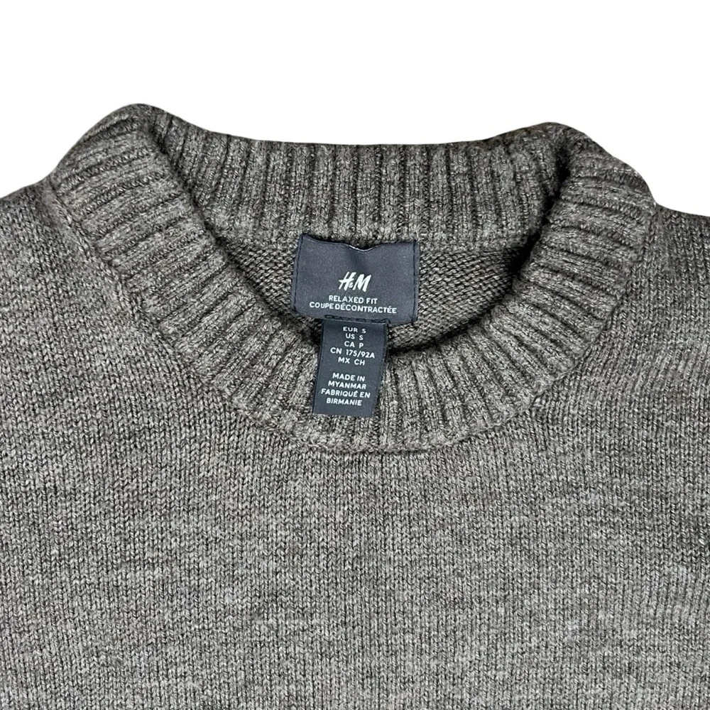 H&M Grey Brown Pull Over Knit Sweater Old Money Academia Preppy Fisherman Core - Picture 5 of 7